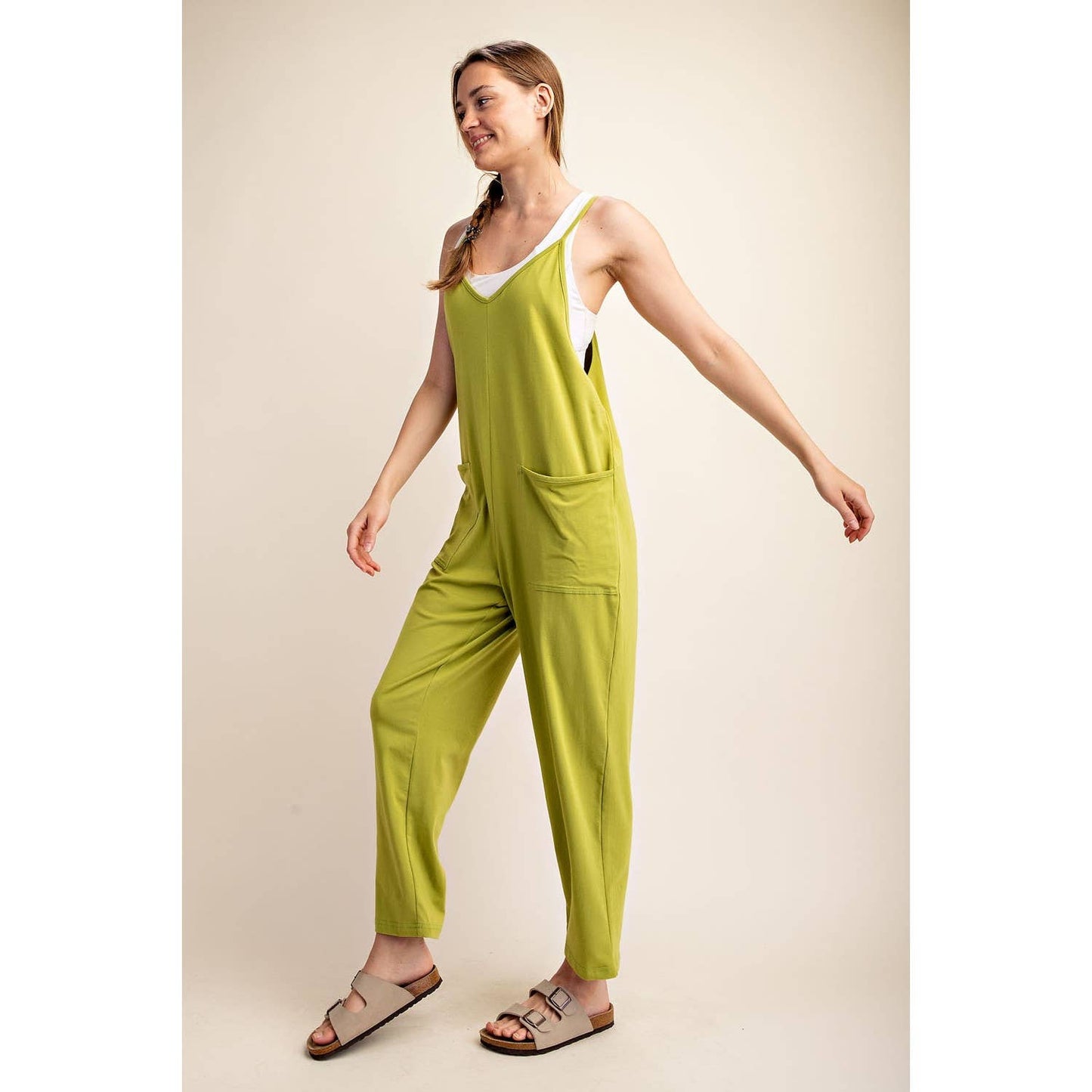 Avocado COTTON LYCRA SLEEVELESS JUMPSUIT