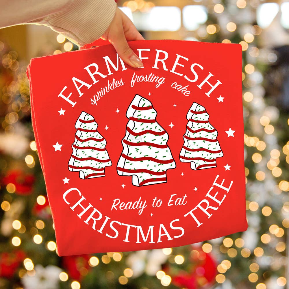 Farm Fresh Christmas Tree WHITE DTF Heat Transfer: Adult