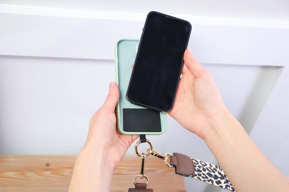 Clip & Go Crossbody Phone Accessory : Gun Metal