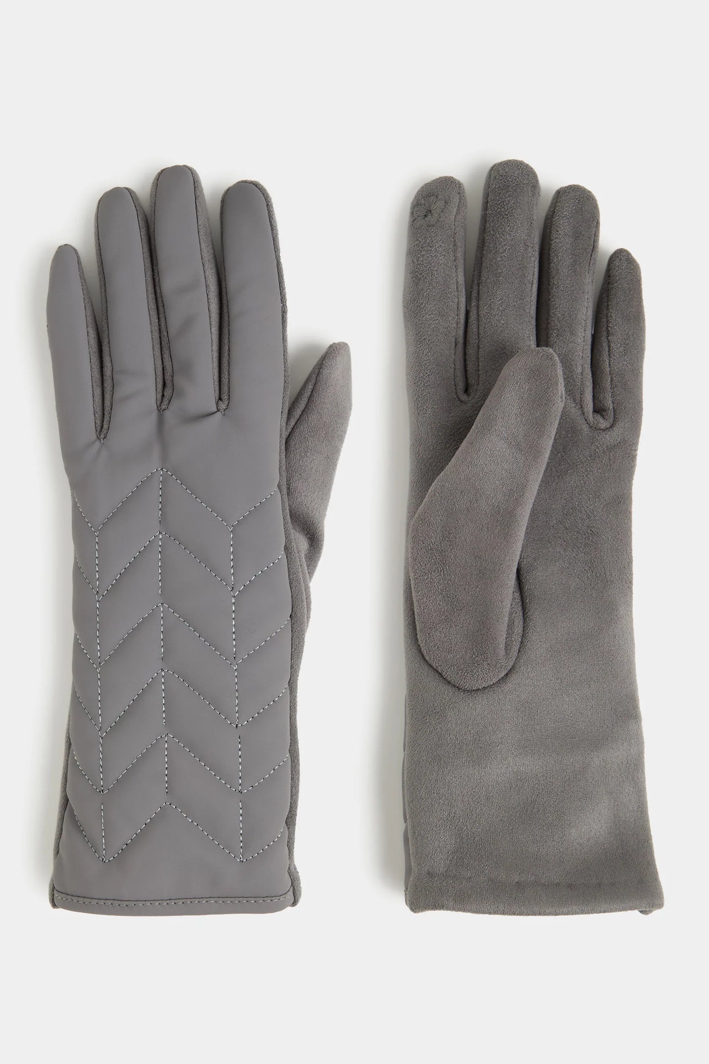 Matte Chevron Puffer Touchscreen Gloves