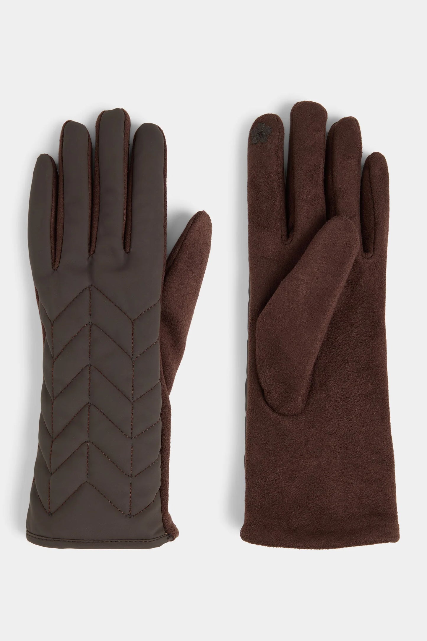 Matte Chevron Puffer Touchscreen Gloves