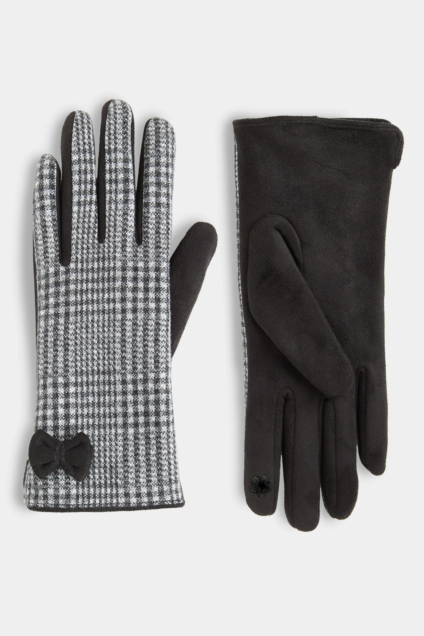 Darling Bow Houndstooth Touchscreen Gloves