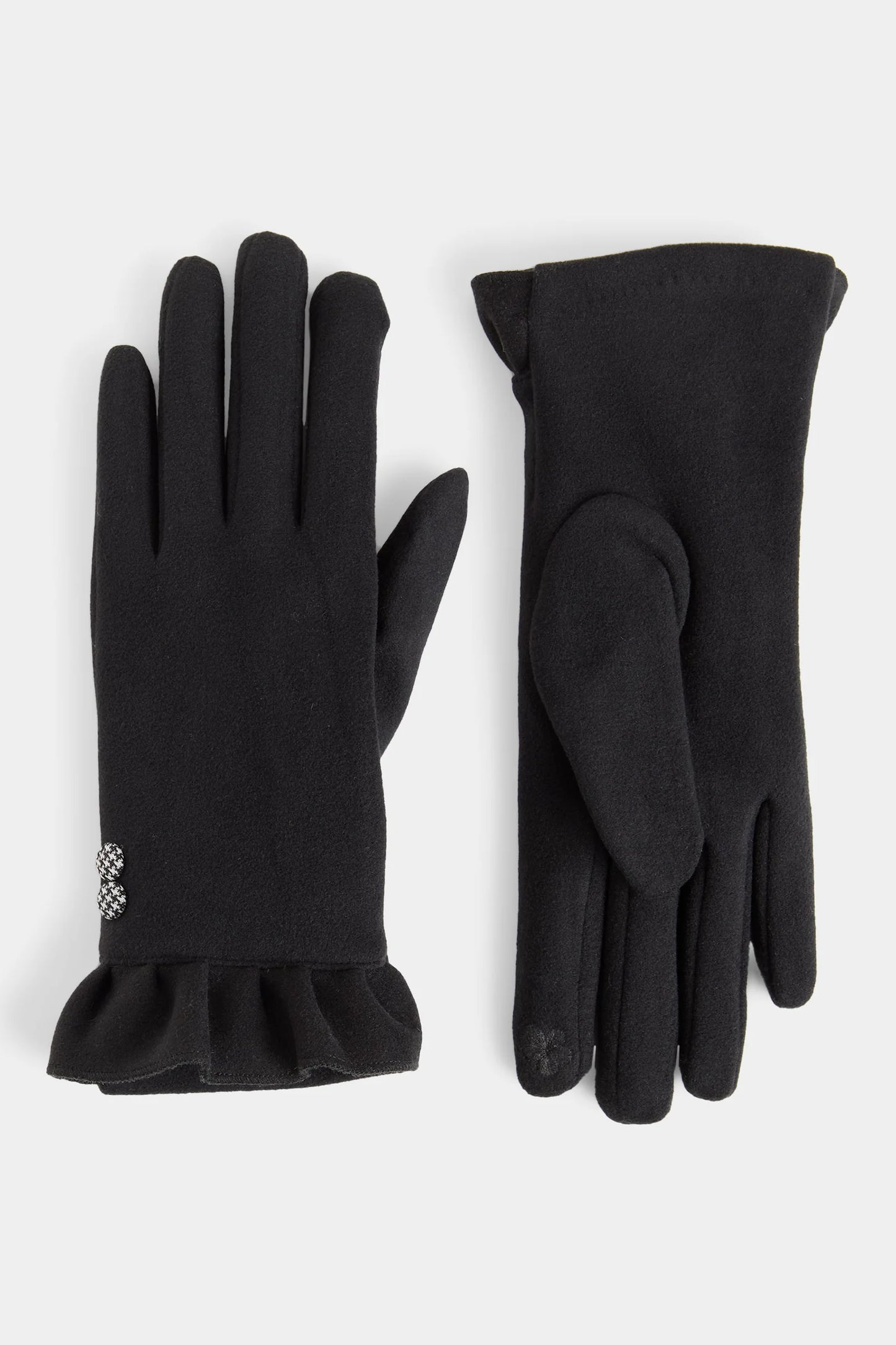 Houndstooth Button Touchscreen Gloves