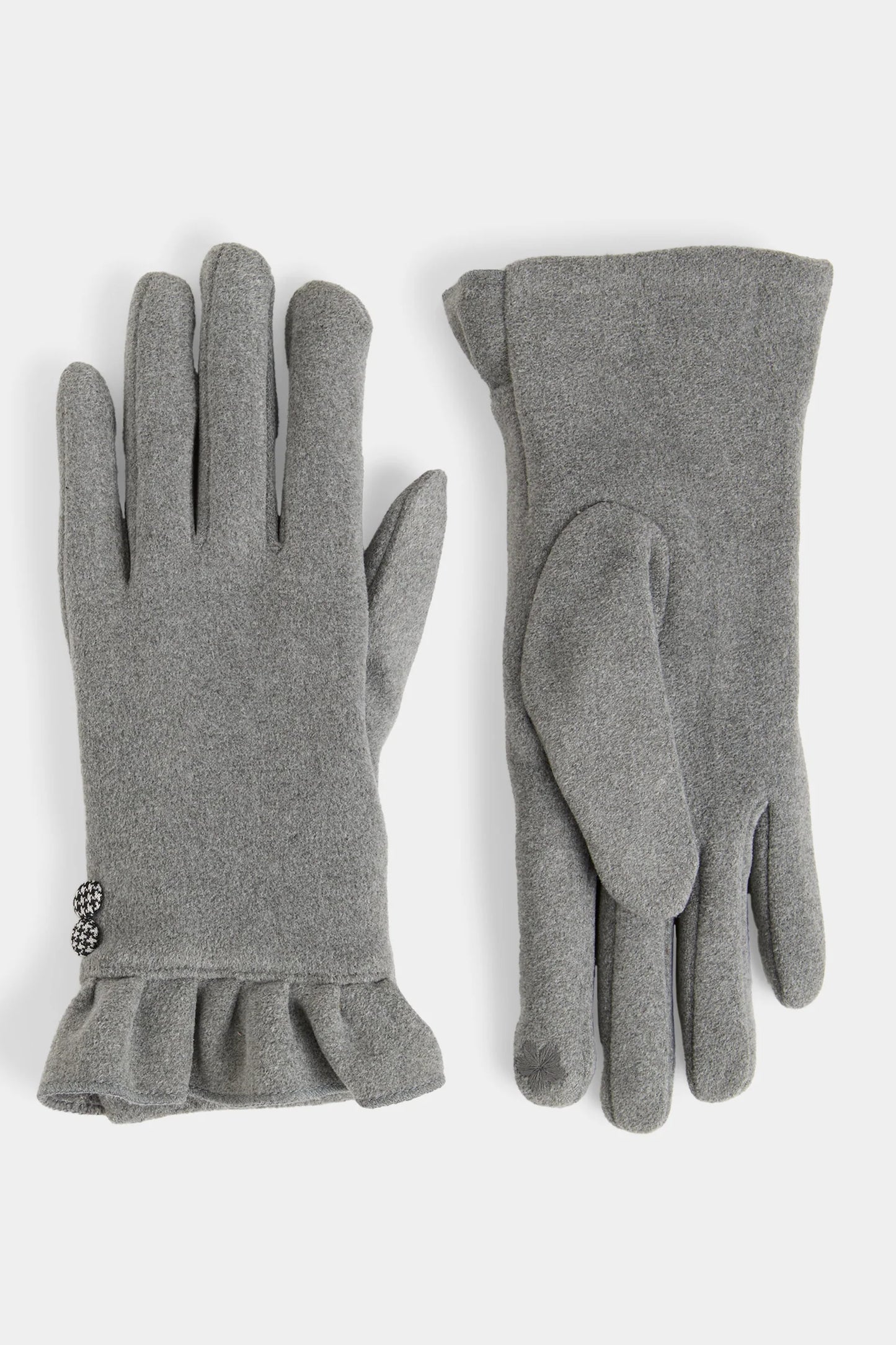 Houndstooth Button Touchscreen Gloves
