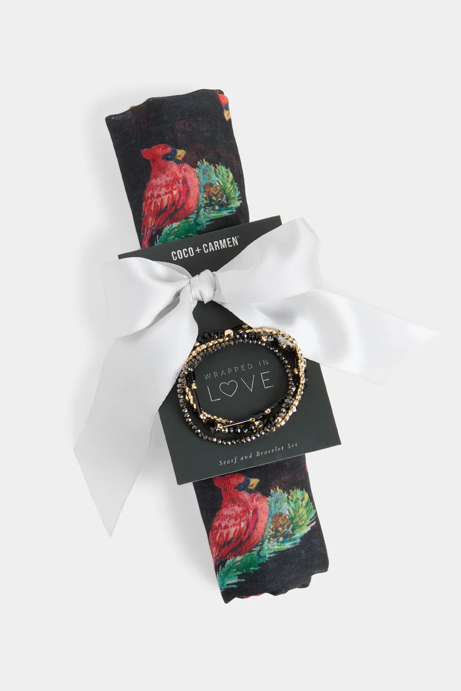 Cardinal Scarf + Bracelet Set