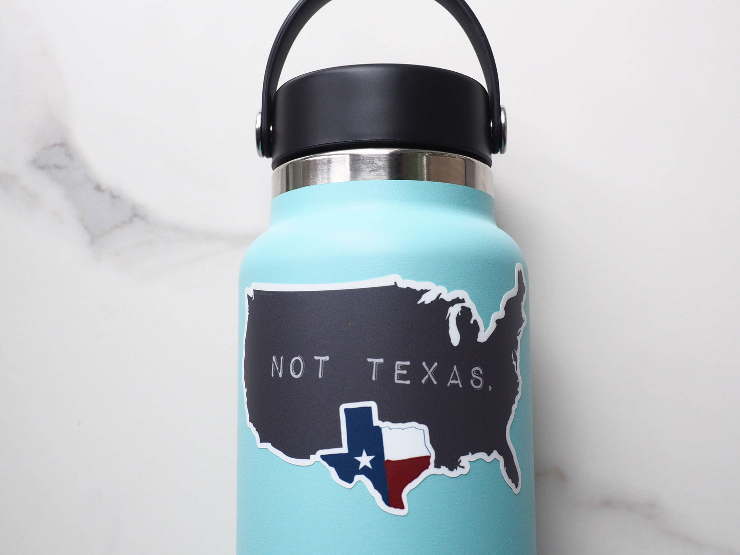 Texas, Not Texas Sticker, Funny TX Decal: 2.75" Laptop Size