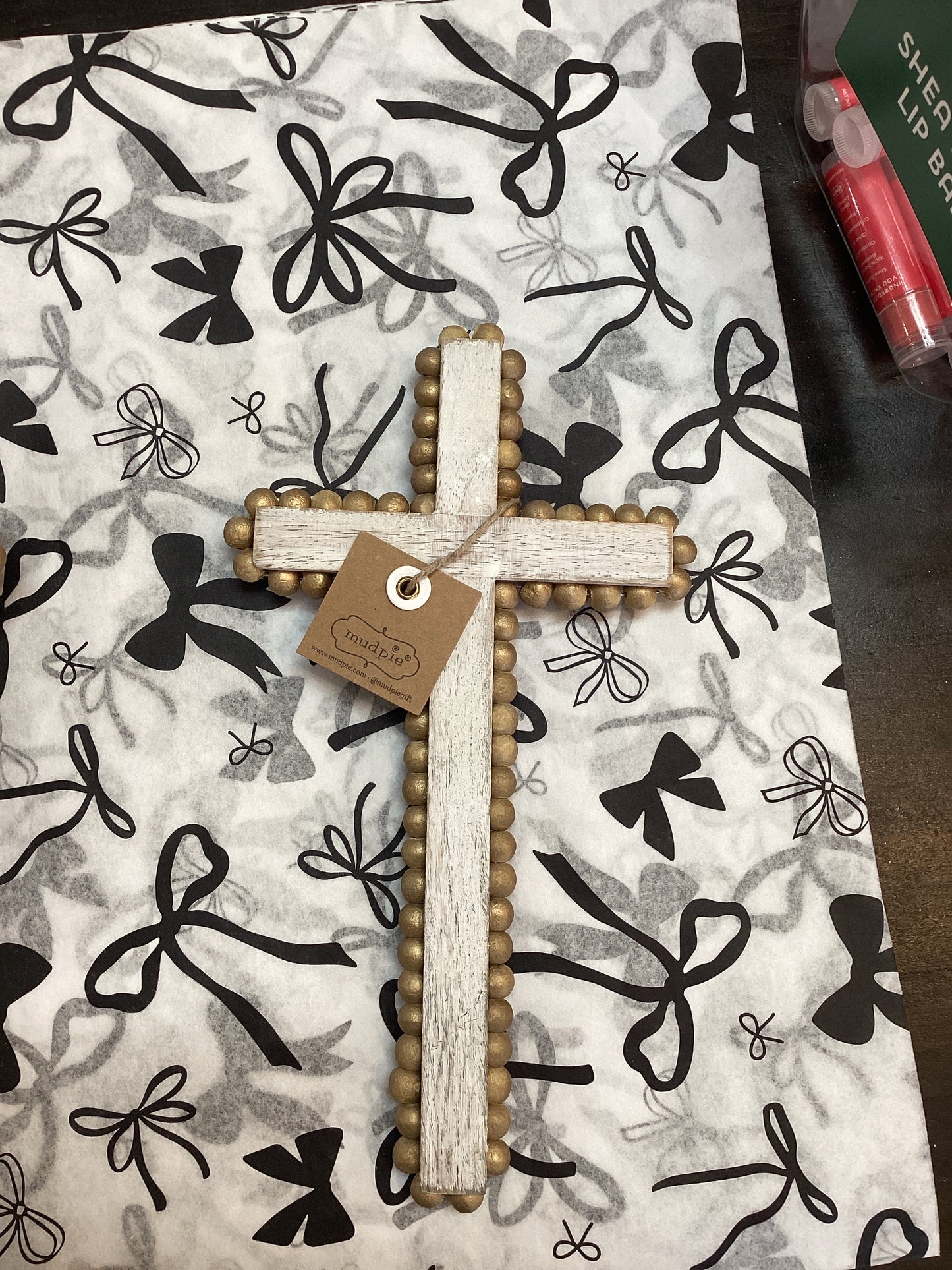 Medium Gold Beaded Cross Sitter