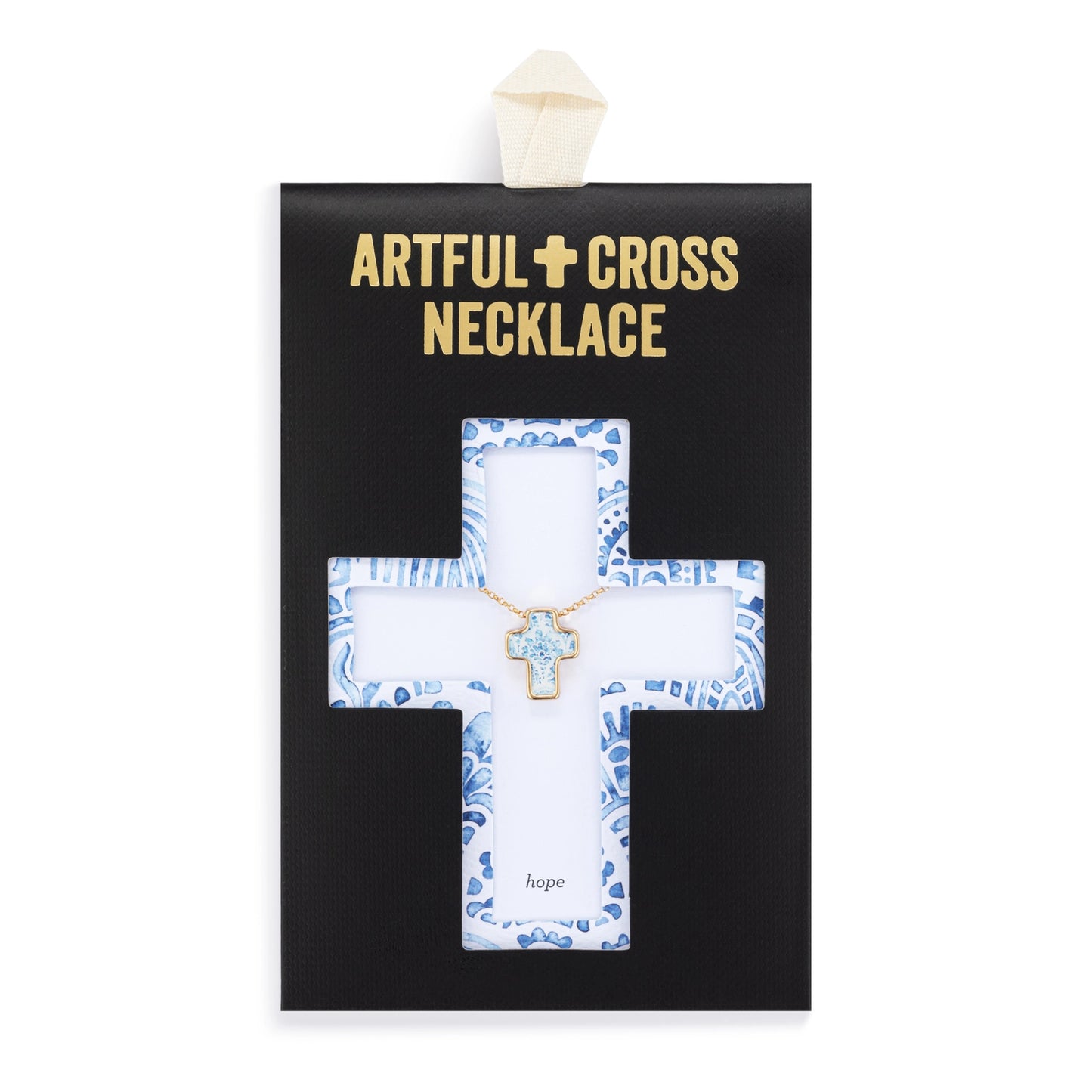 Artful cross necklace - hope