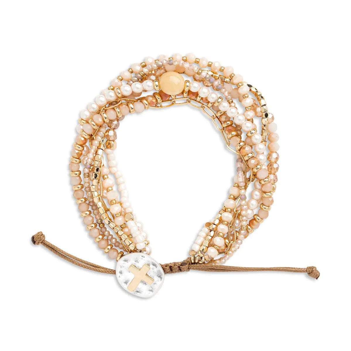 Champagne prayer bracelet