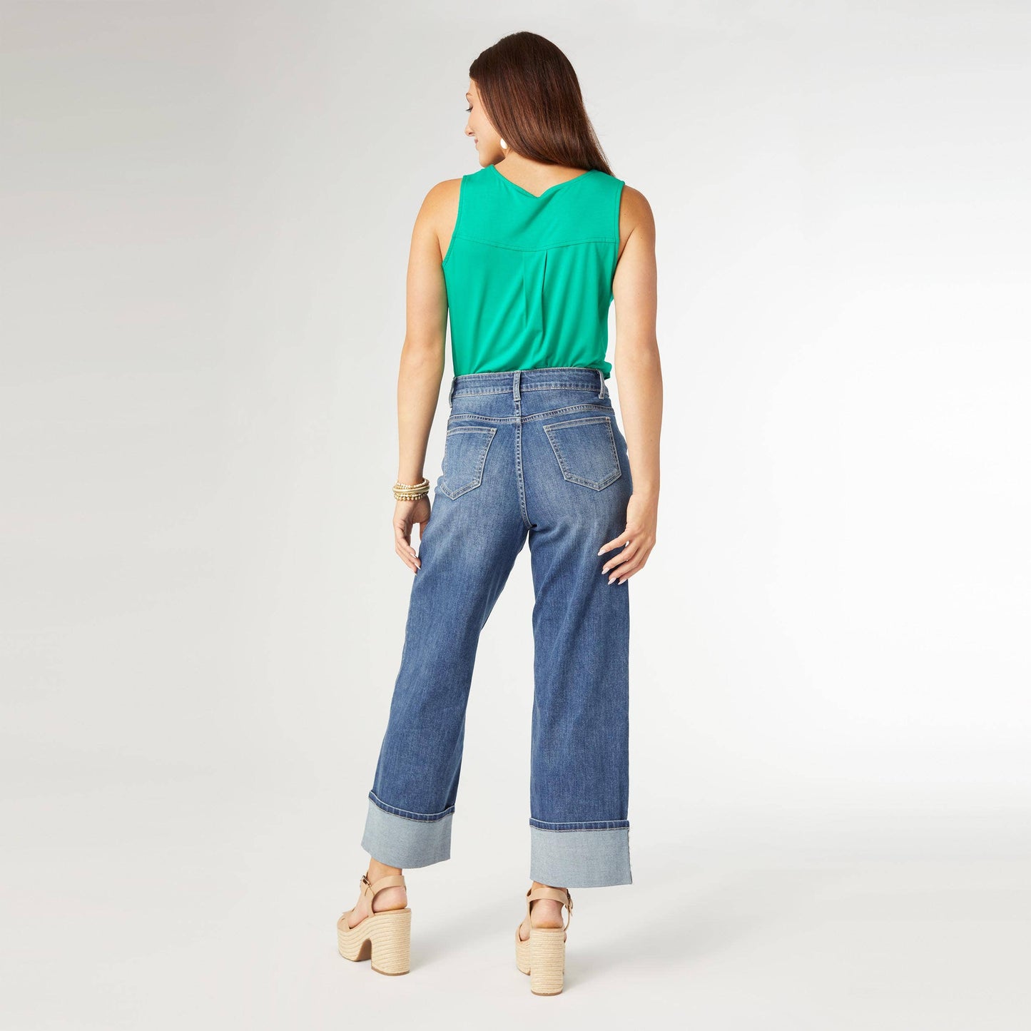 Bambu Soft Wide Ankle with Front Seam: Medium Denim