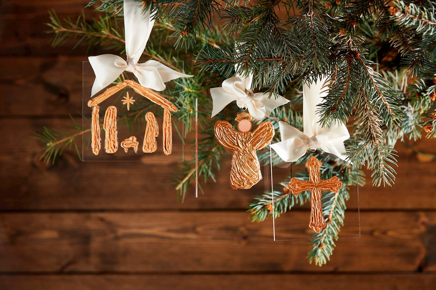 Nativity Gold Acrylic Ornament