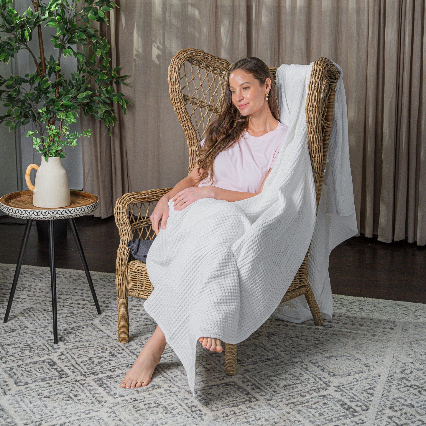 Waffle Blanket for Adults by Comfy Cubs: Queen / Charcoal