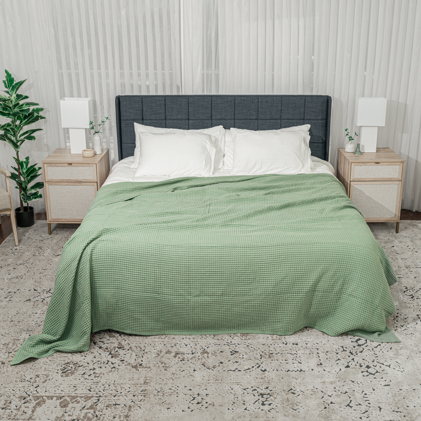 Waffle Blanket for Adults by Comfy Cubs: Queen / Charcoal