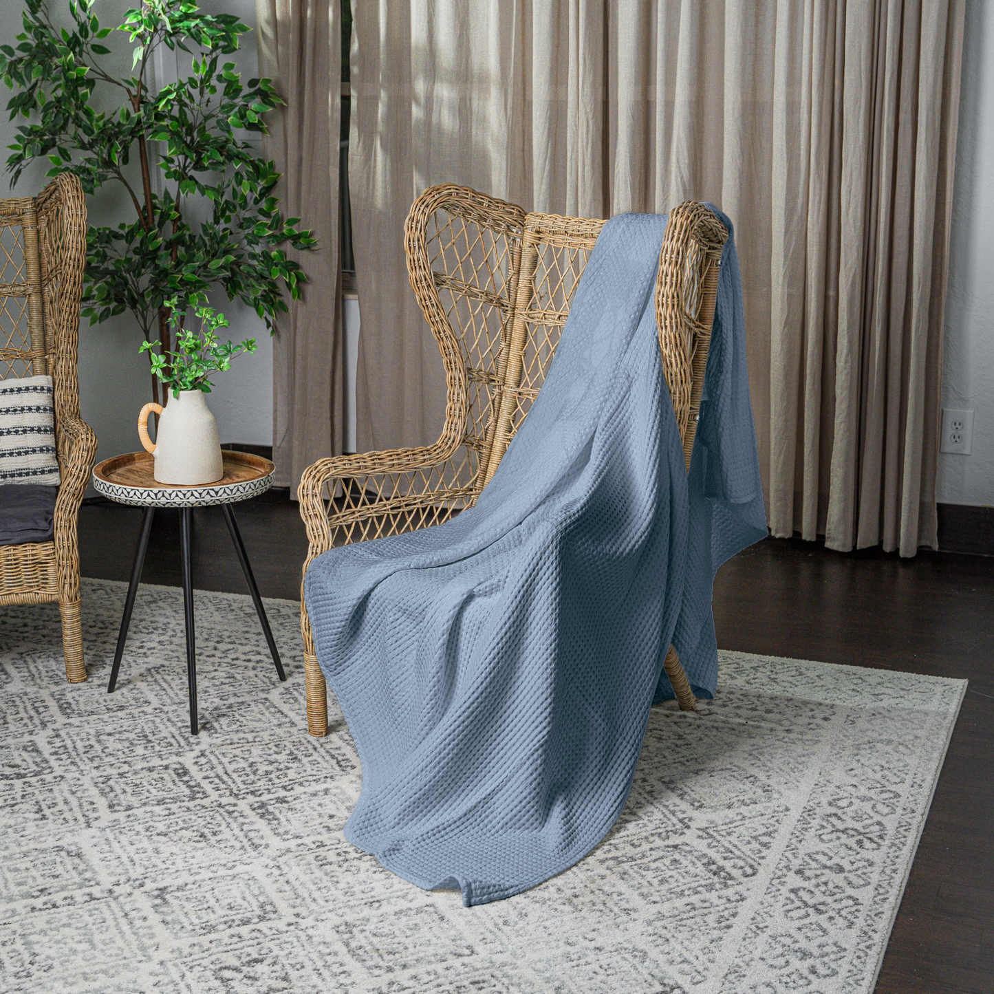 Waffle Blanket for Adults by Comfy Cubs: Queen / Charcoal