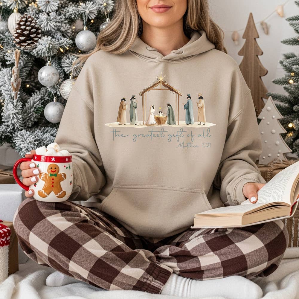 Painted The Greatest Gift Of All Nativity DTF Heat Transfer: Adult