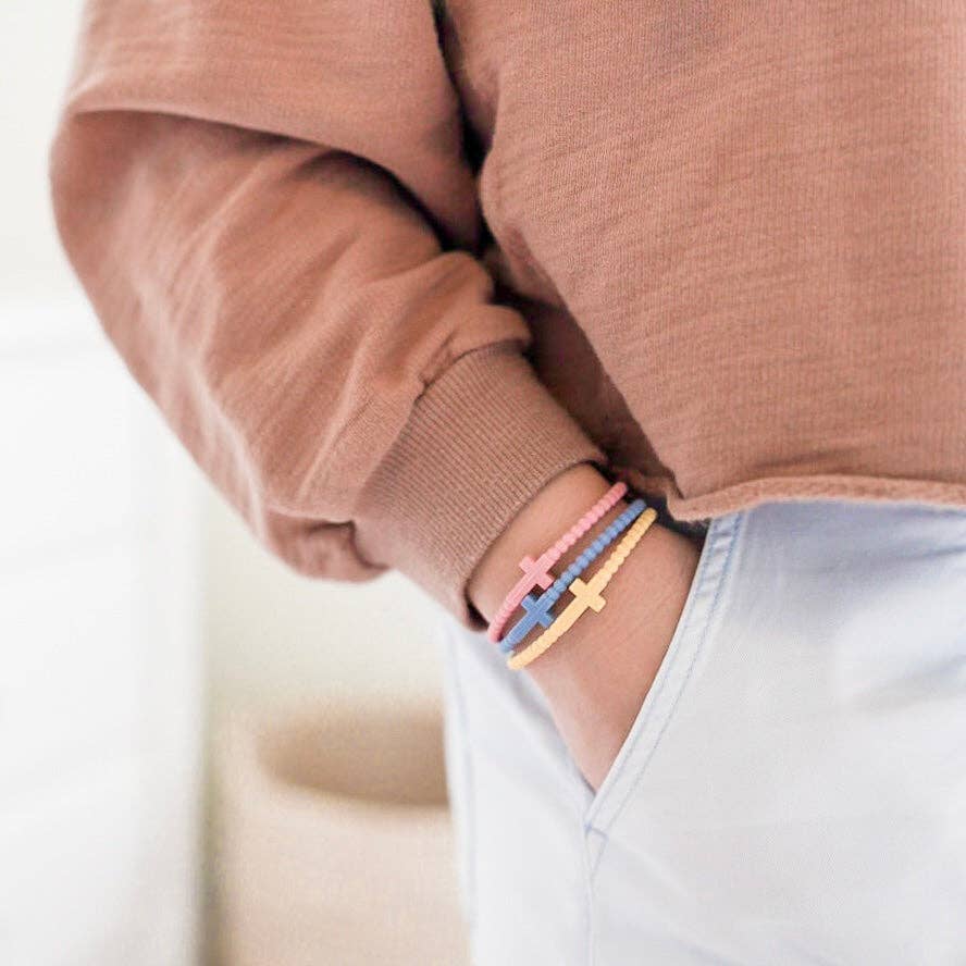 Jesus Bracelets - Group Packs: White (25 Pack) / Medium