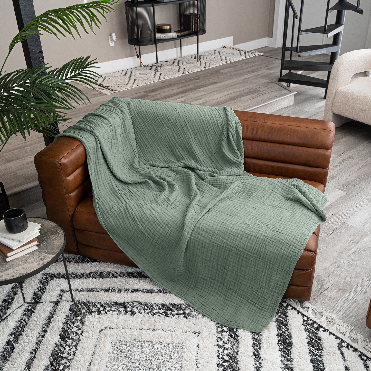 Adult Muslin Cotton Blankets by Comfy Cubs: King: 108" x 90" / Blush