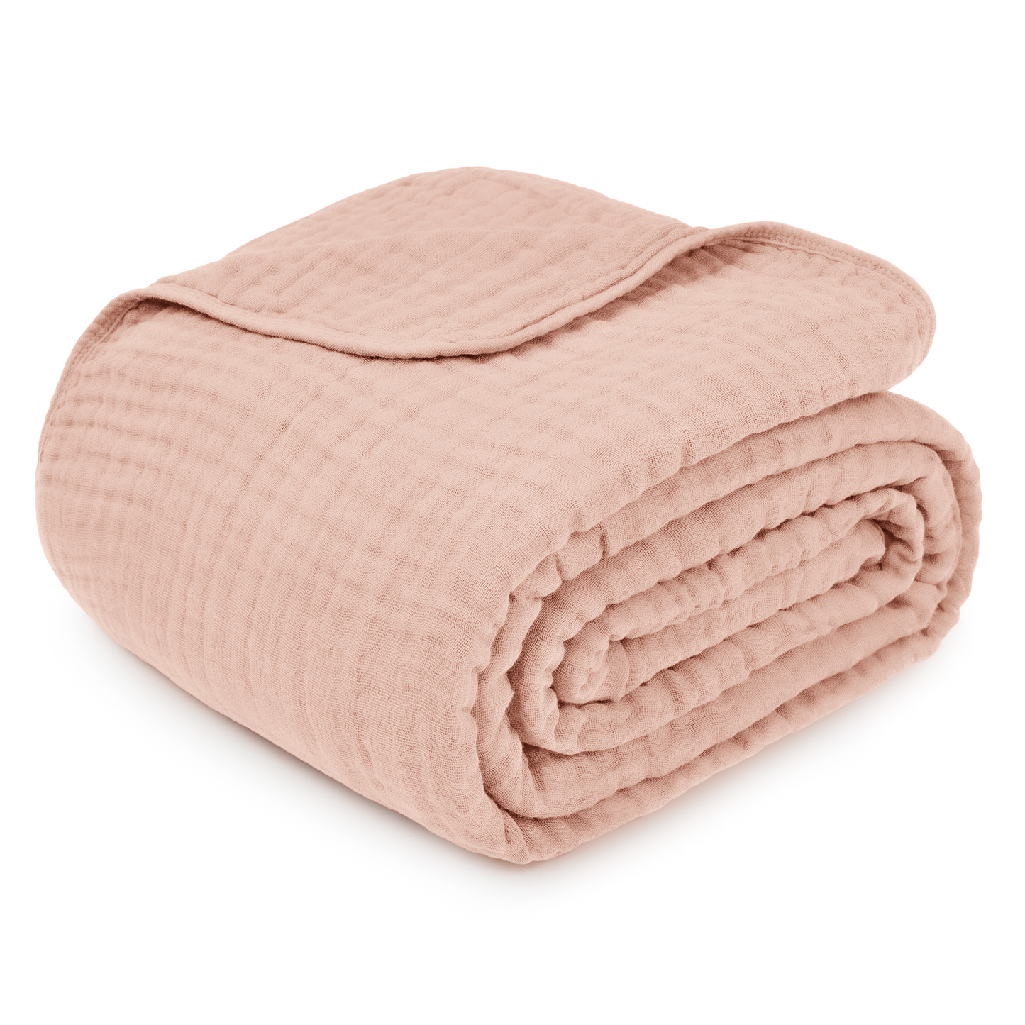 Adult Muslin Cotton Blankets by Comfy Cubs: King: 108" x 90" / Blush