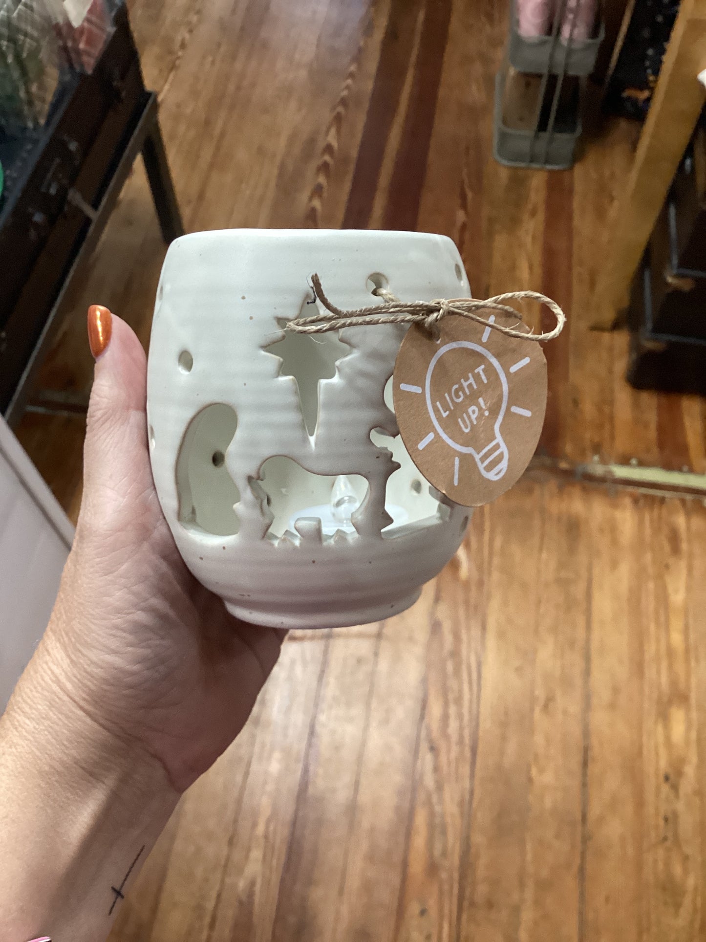 NATIVITY PIERCED VOTIVE HOLDER