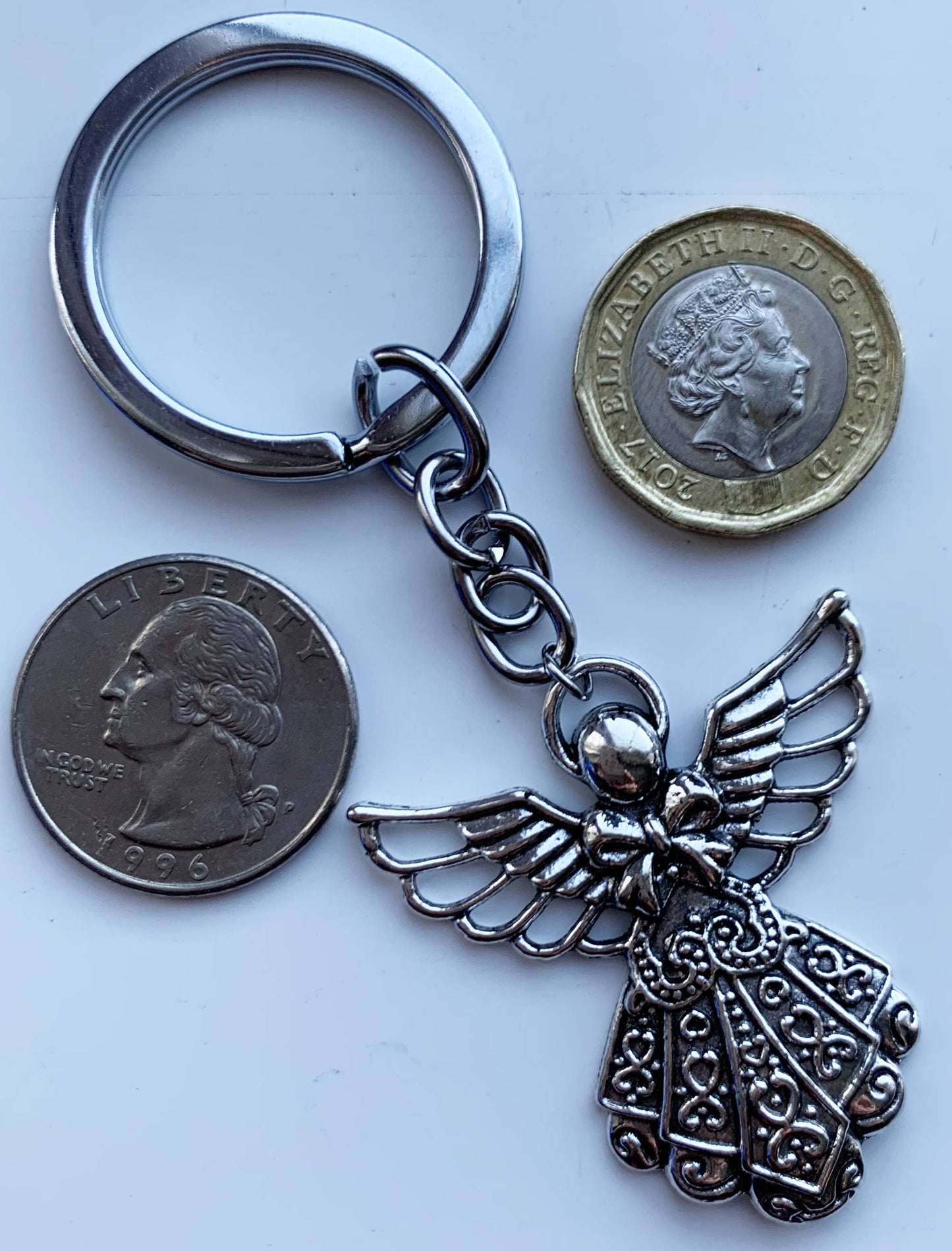 Angel Keyring Keychain Christian Metal Gift Faith Christmas