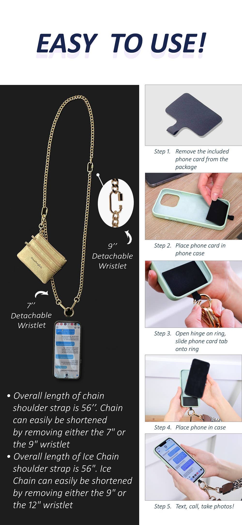 Clip & Go Crossbody Phone Accessory : Gun Metal