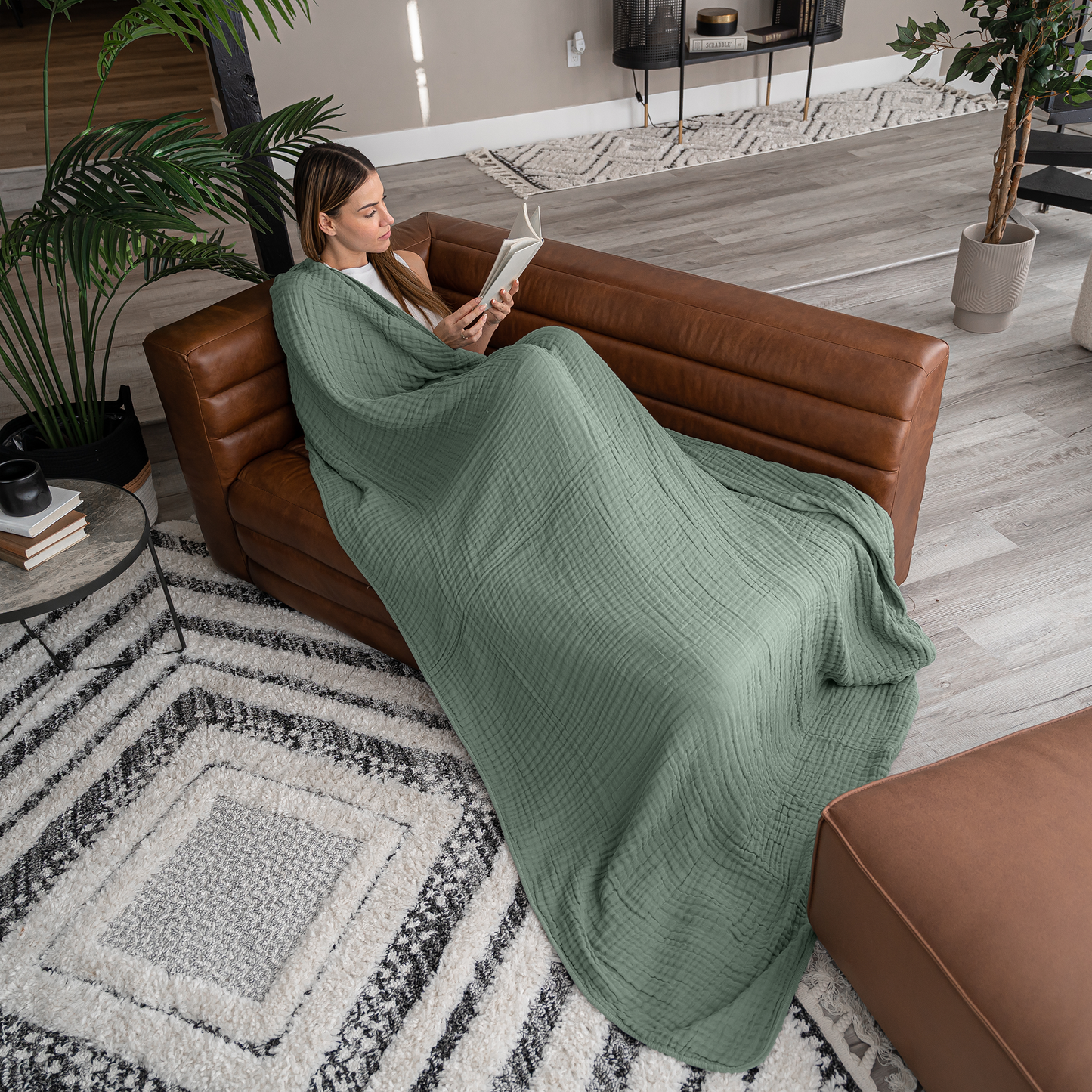 Adult Muslin Cotton Blankets by Comfy Cubs: King: 108" x 90" / Blush