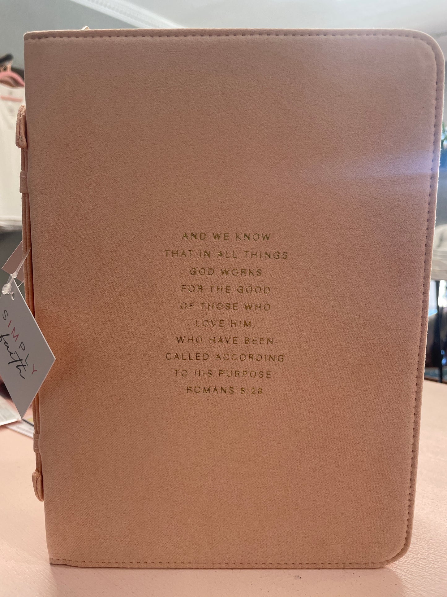 Simply Faith Romans 8:28 Pink Bible Cover