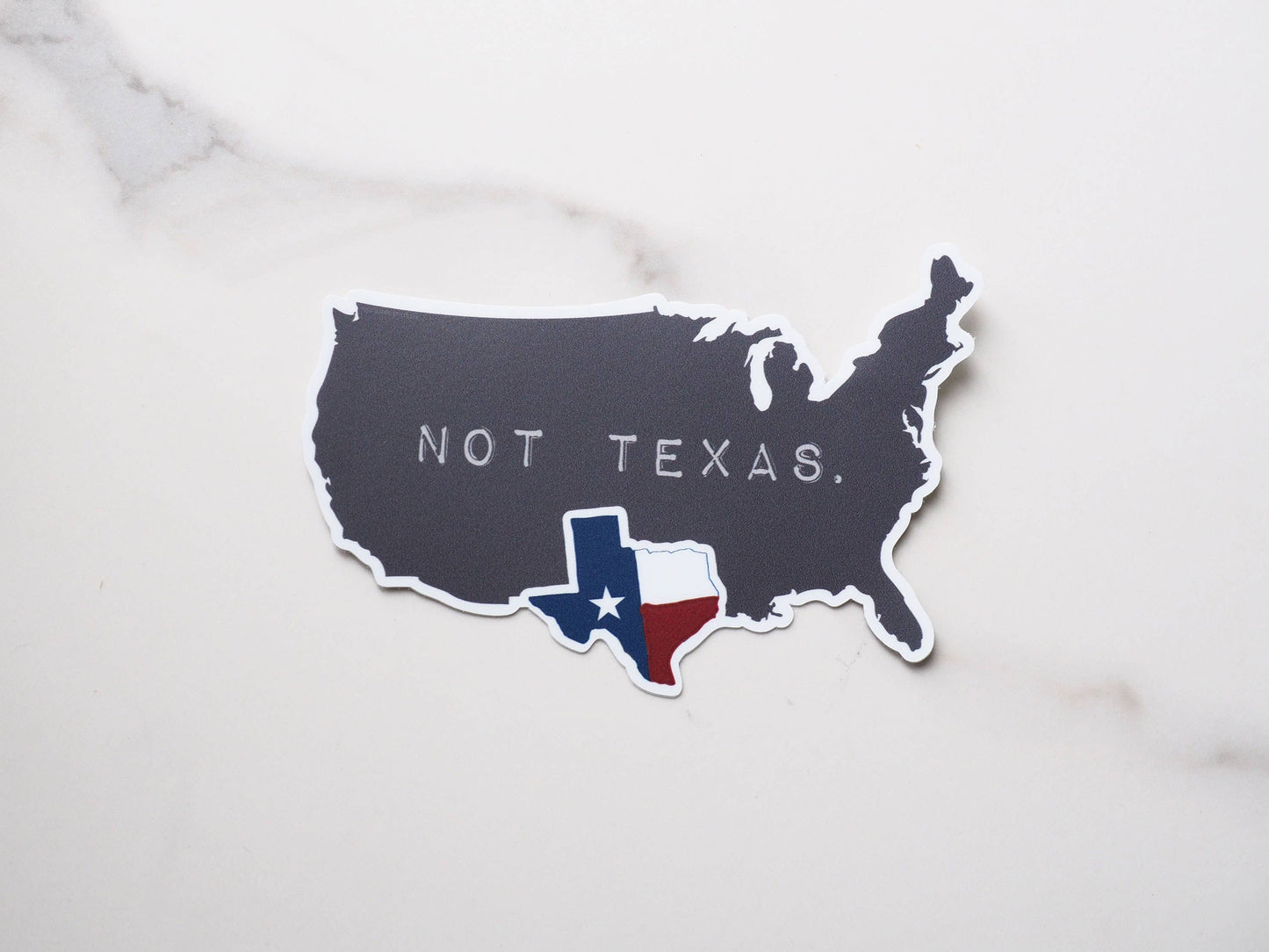 Texas, Not Texas Sticker, Funny TX Decal: 2.75" Laptop Size