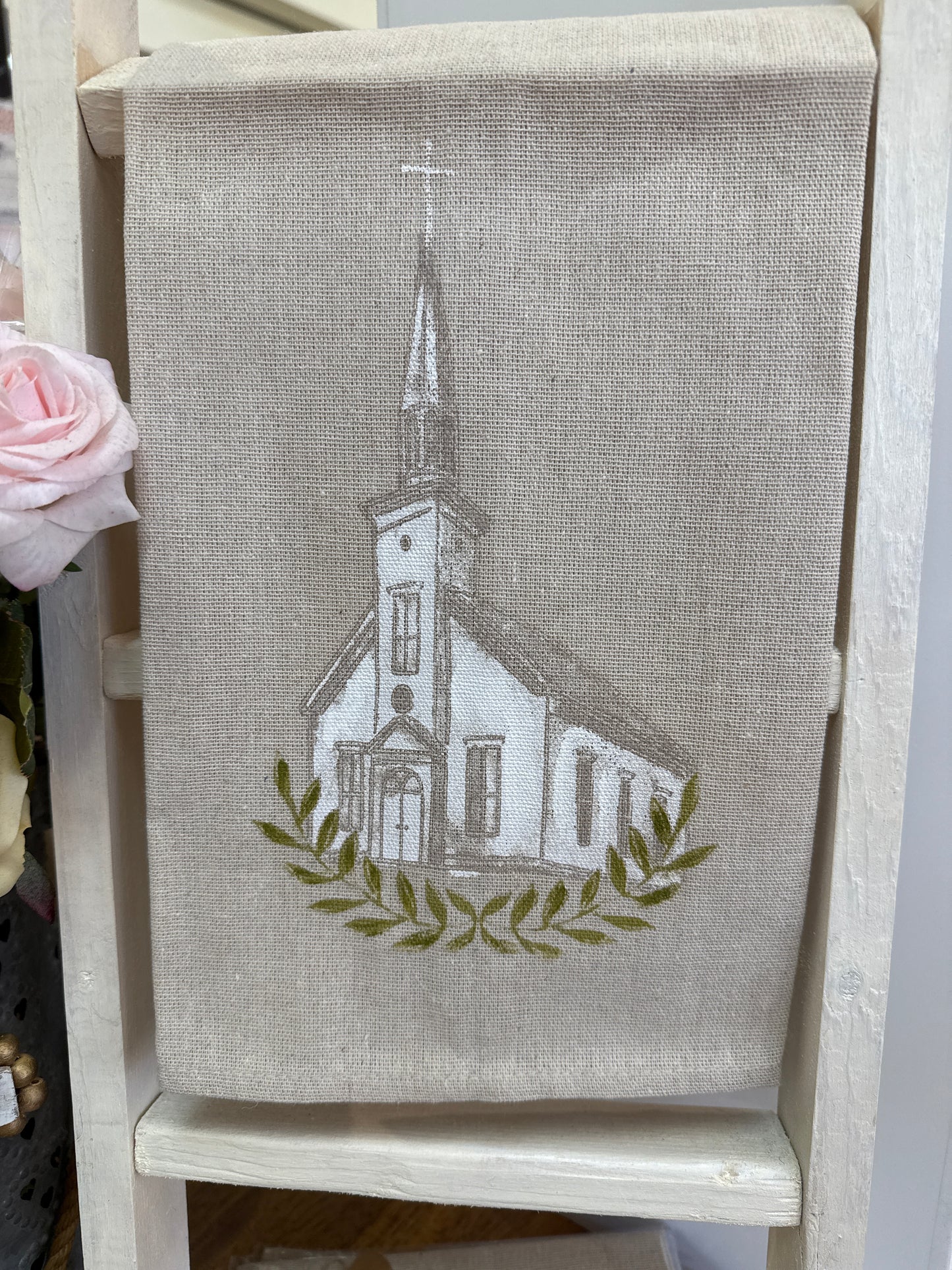 Church Painted Hand Towel Mud Pie