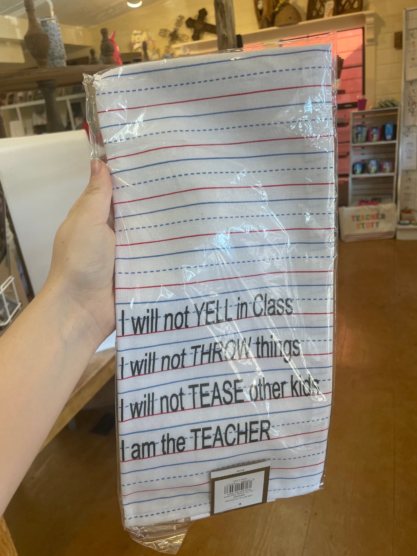 Teacher hand towel
