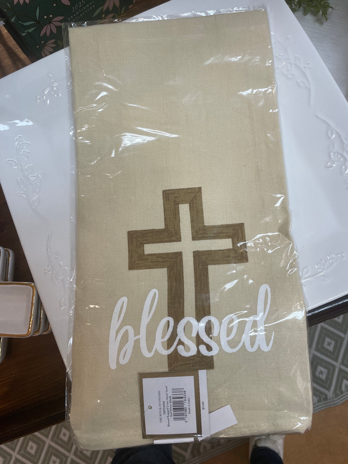Blessed rugged cross hand towel