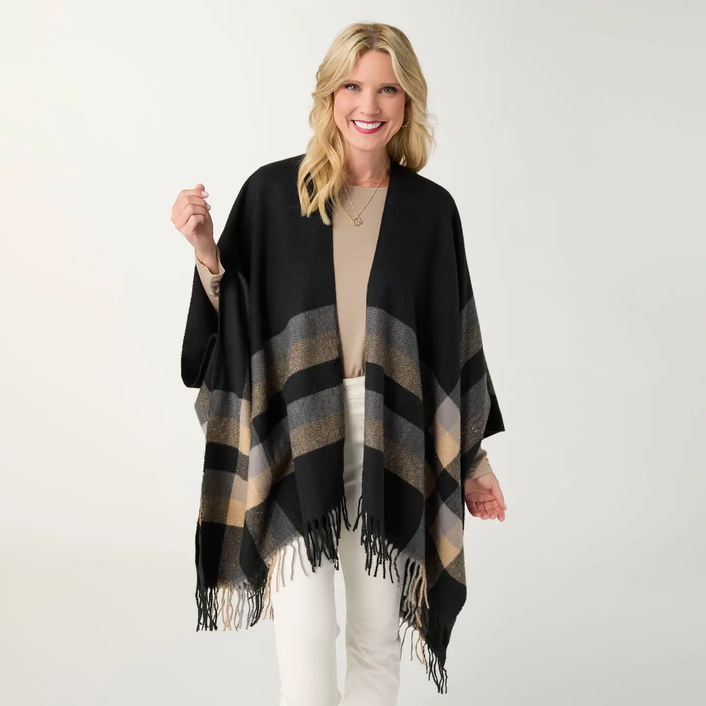 Teagan Striped Lurex Wrap