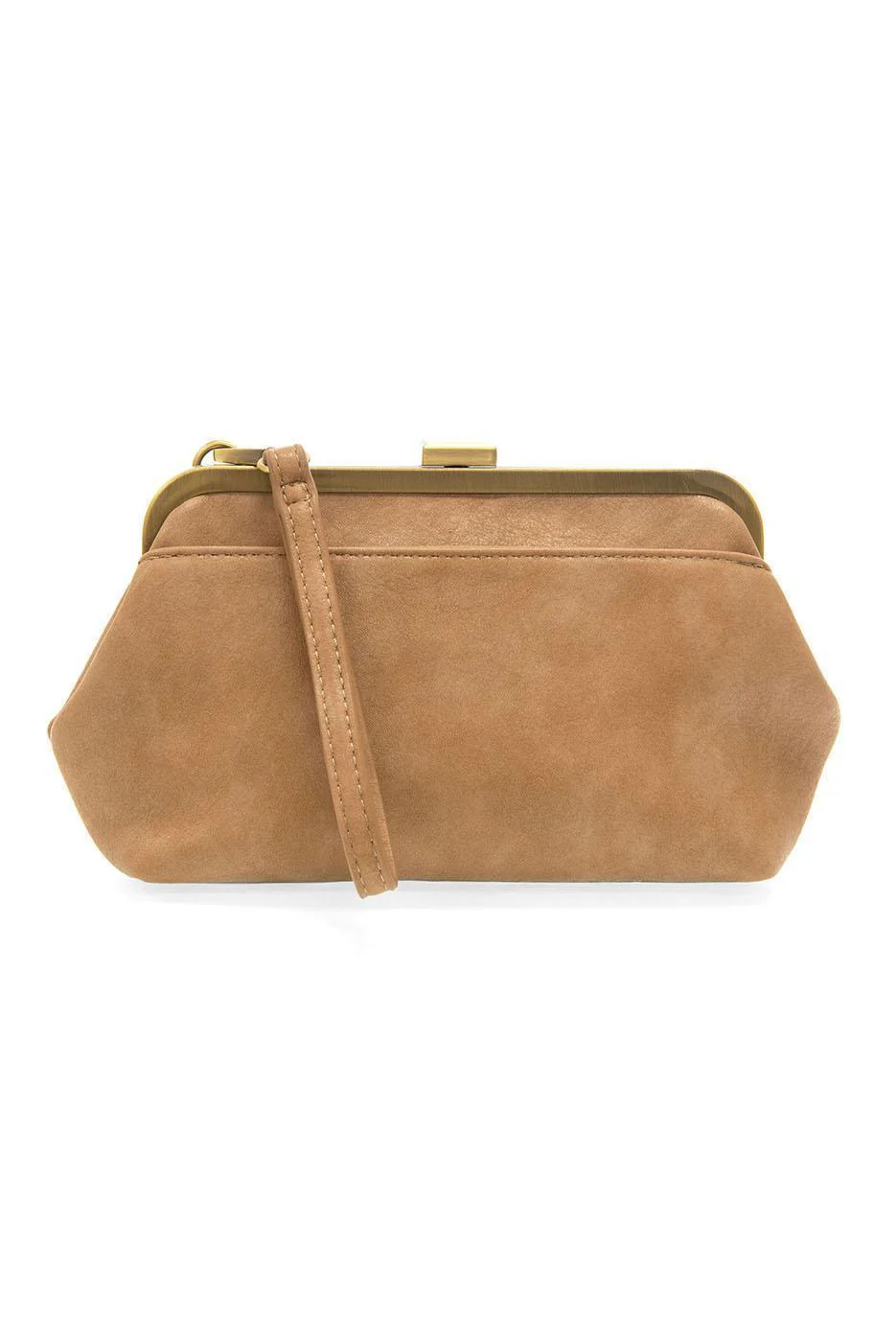 Tuscan Tan Vivie Frame Lock Convertible Crossbody/Wristlet