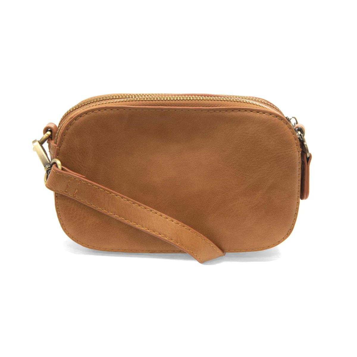 Hazelnut Layne Double Zip Mini Camera Crossbody