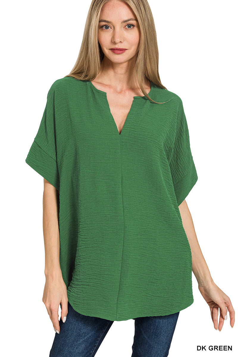DK Green Woven Airflow Blouse