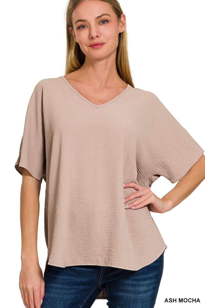 Easy Flowing Light Mocha Airflow Blouse