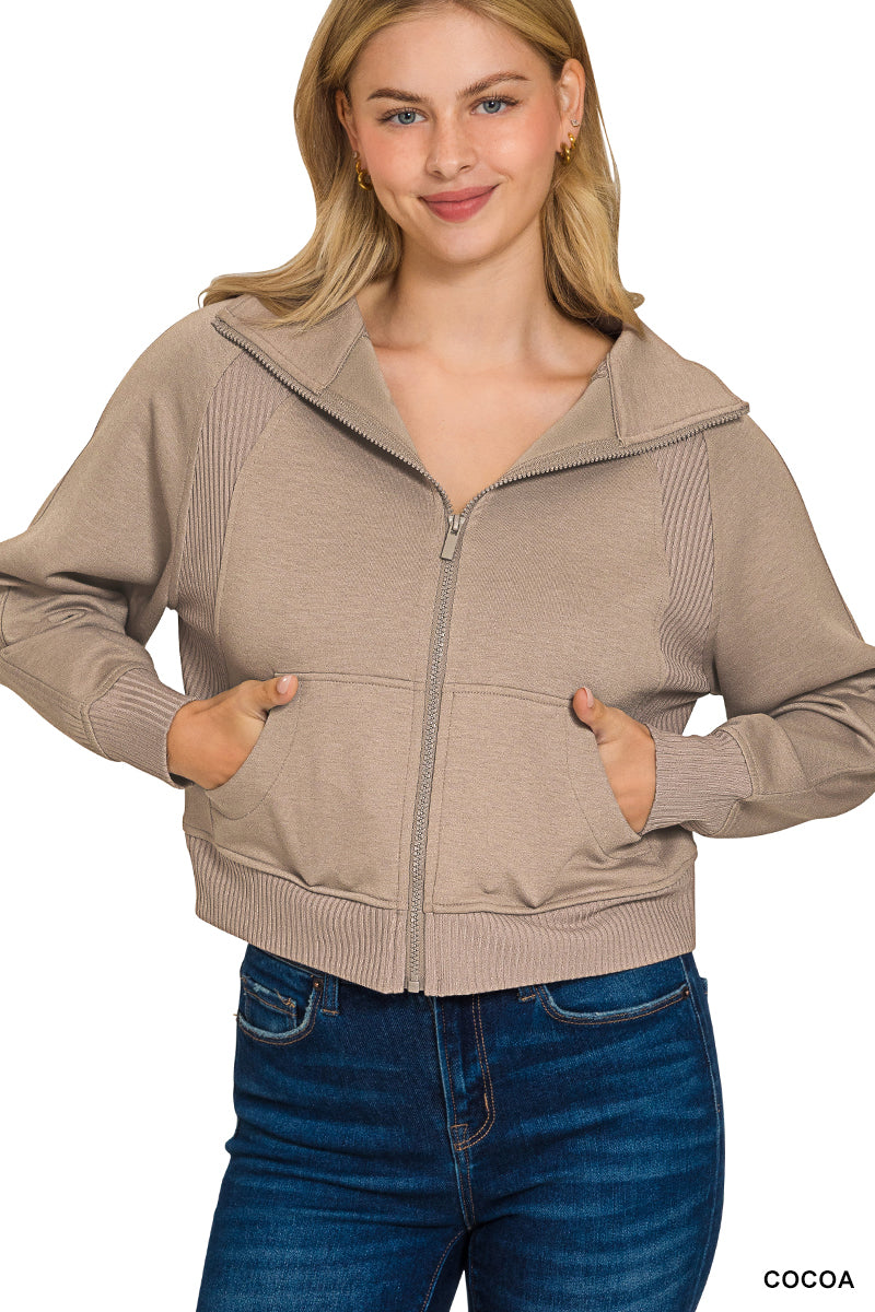 Cocoa Soft scuba full zip jacket