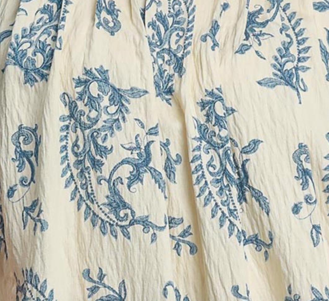 Umgee Paisley Print Blouse - Blue Mix