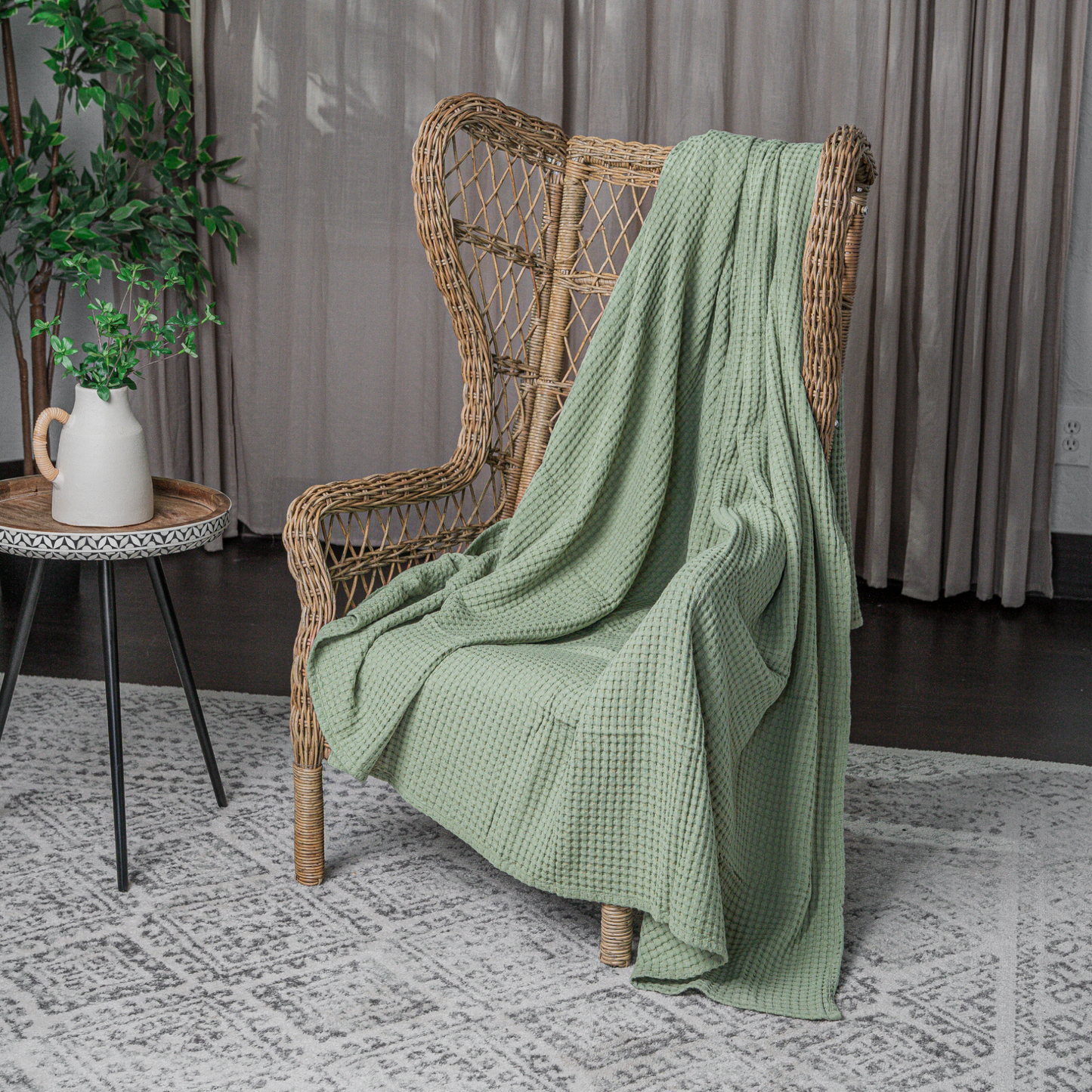 Waffle Blanket for Adults by Comfy Cubs: Queen / Charcoal