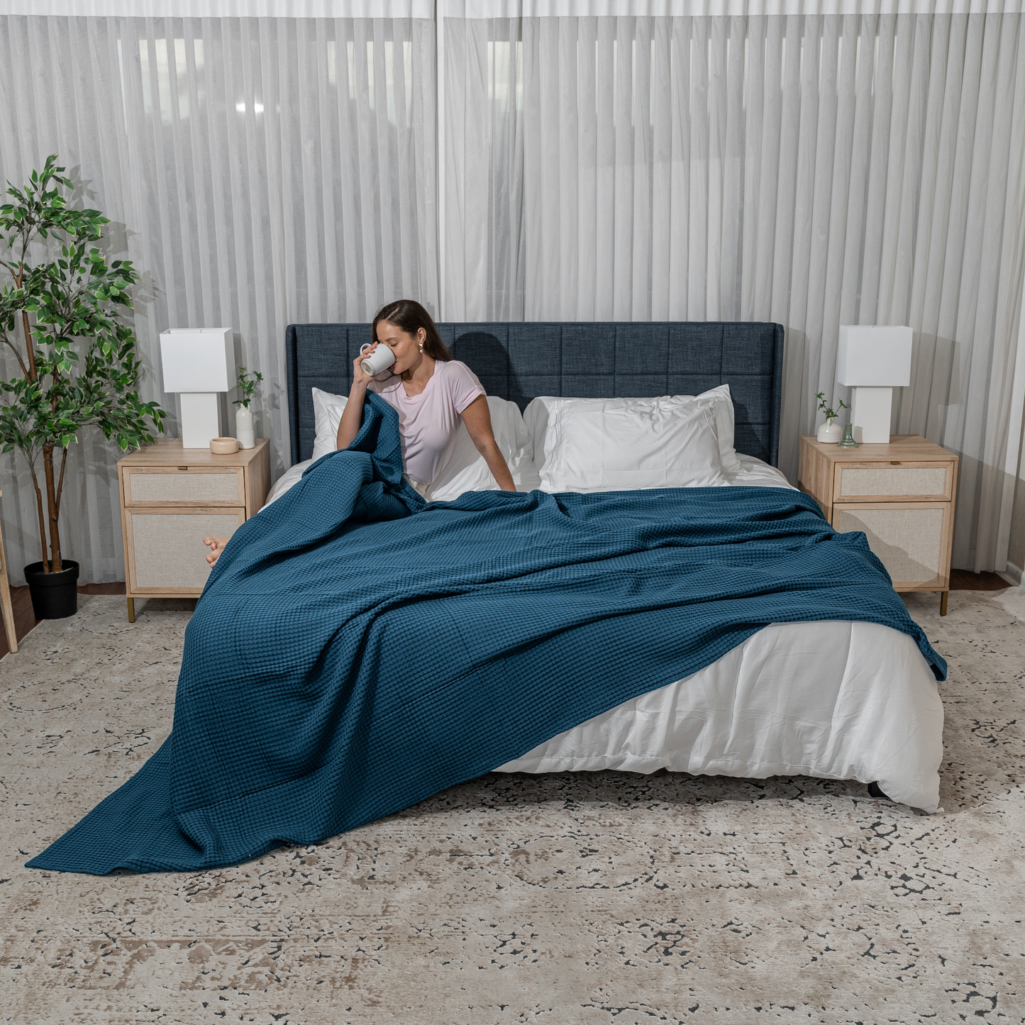 Waffle Blanket for Adults by Comfy Cubs: Queen / Charcoal