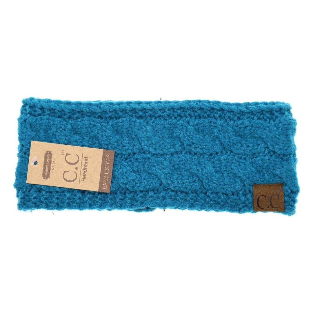 Solid Cable Knit CC Head Wrap HW20: Cocoa Berry