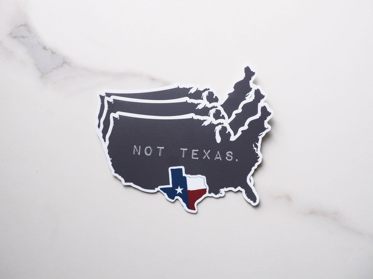 Texas, Not Texas Sticker, Funny TX Decal: 2.75" Laptop Size