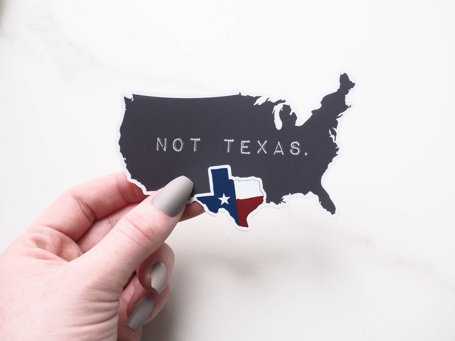 Texas, Not Texas Sticker, Funny TX Decal: 2.75" Laptop Size