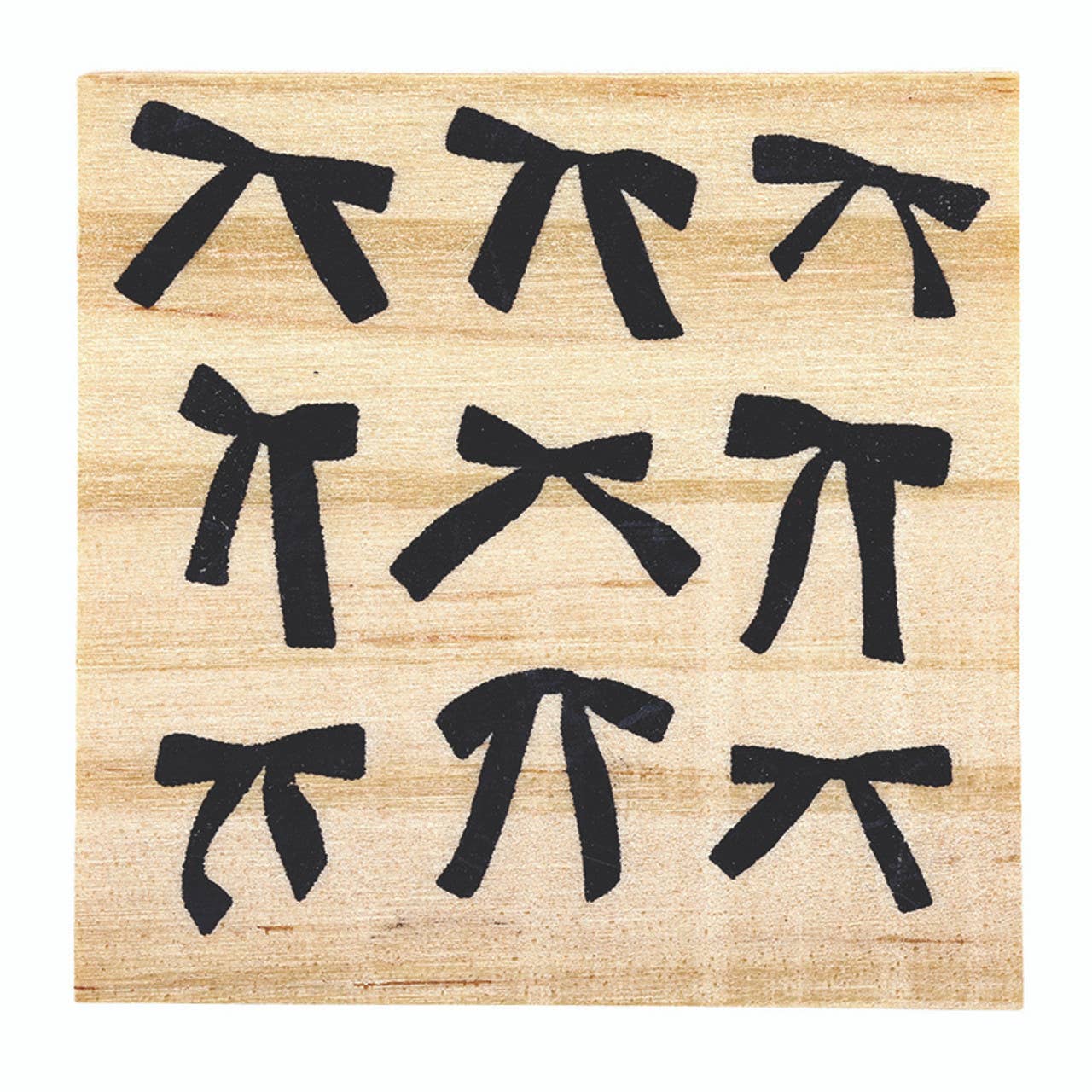 Treasure Box Bow Earring - Bows: Pine Wood, Zinc Alloy, Glass / 0.35 W x 1.2 H, Box: 2 SQ x 1.25 H