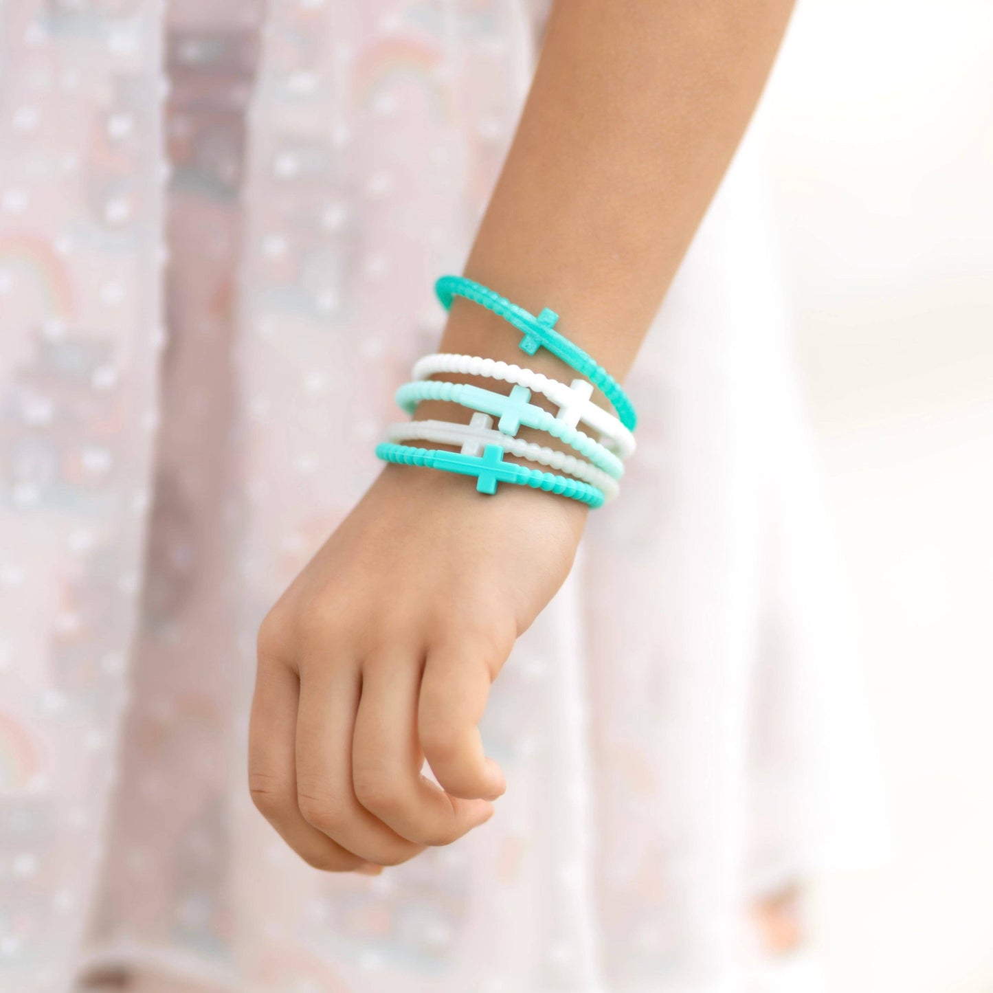 Jesus Bracelets - Group Packs: White (25 Pack) / Medium