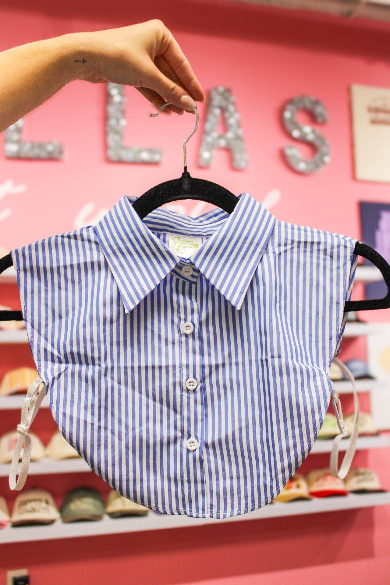 BLUE & WHITE STRIPED COLLAR