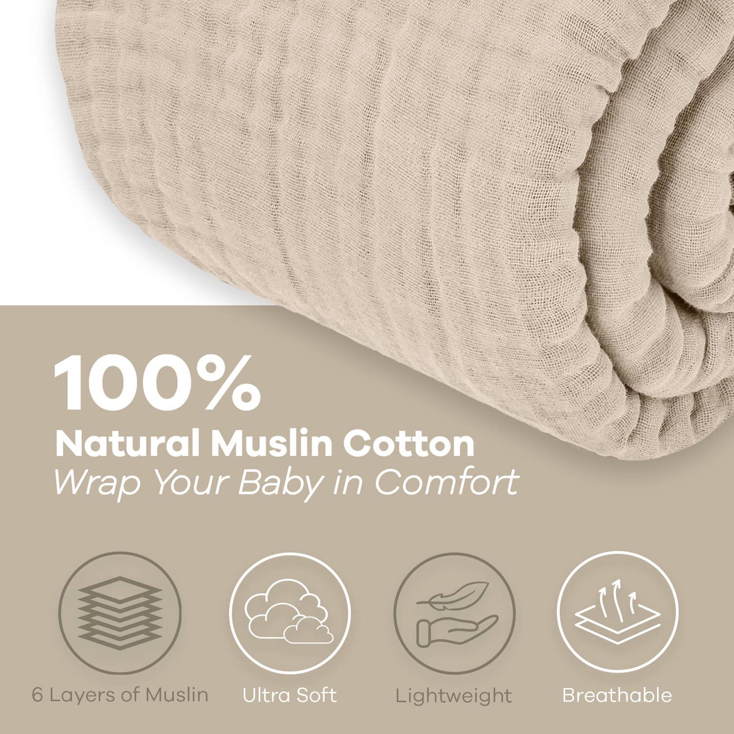 Adult Muslin Cotton Blankets by Comfy Cubs: King: 108" x 90" / Blush