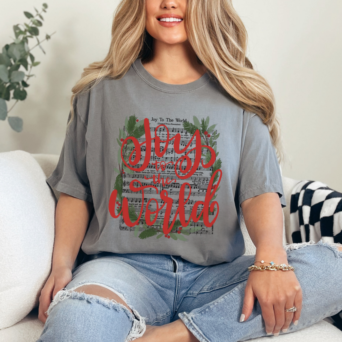 Joy To The World Comfort Colors Christian Christmas T Shirt: Ivory
