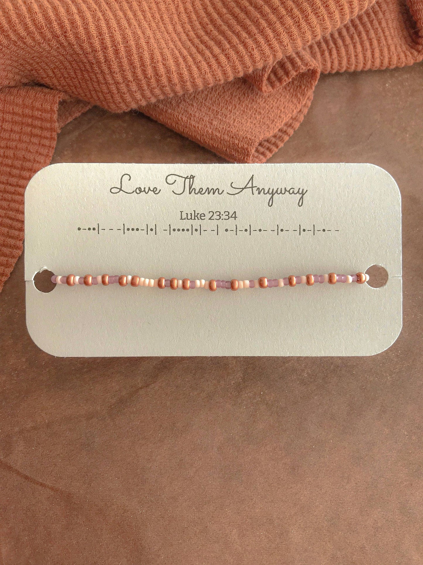 Love Them Anyway Morse Code Bracelet: Medium