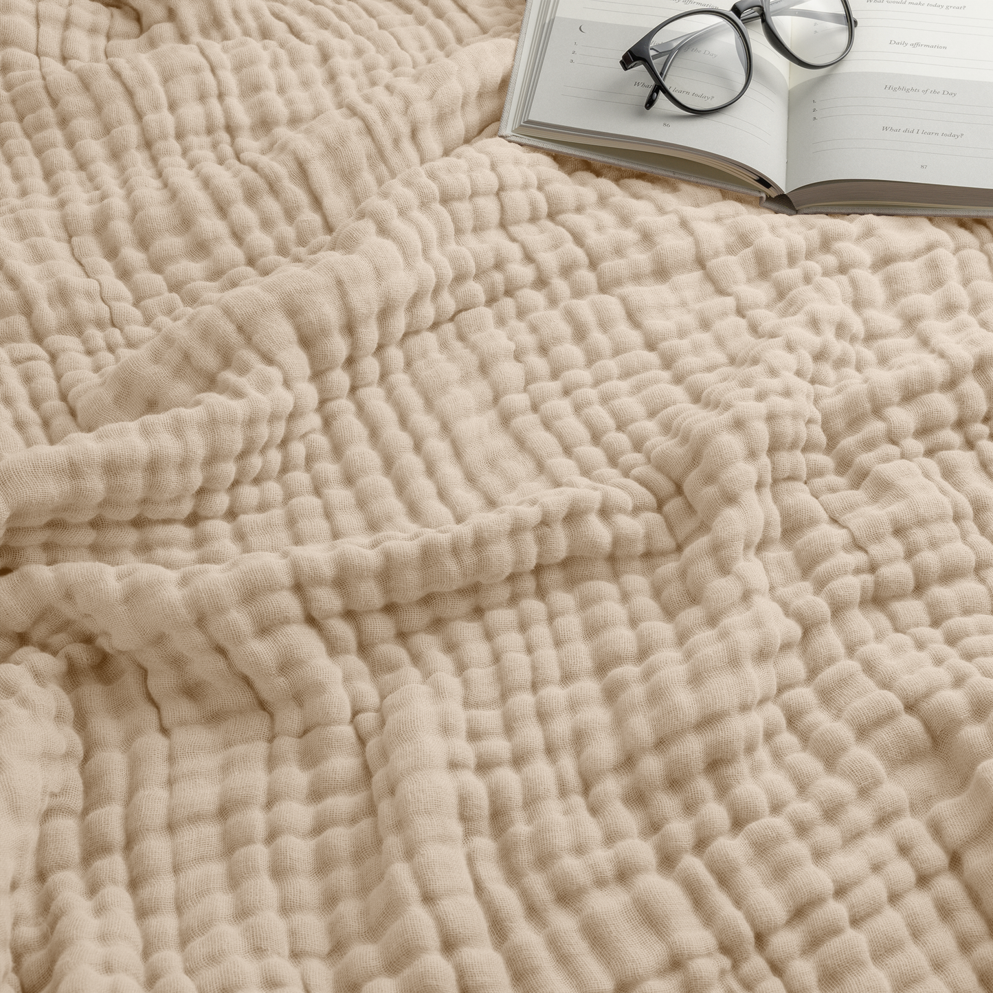 Adult Muslin Cotton Blankets by Comfy Cubs: King: 108" x 90" / Blush